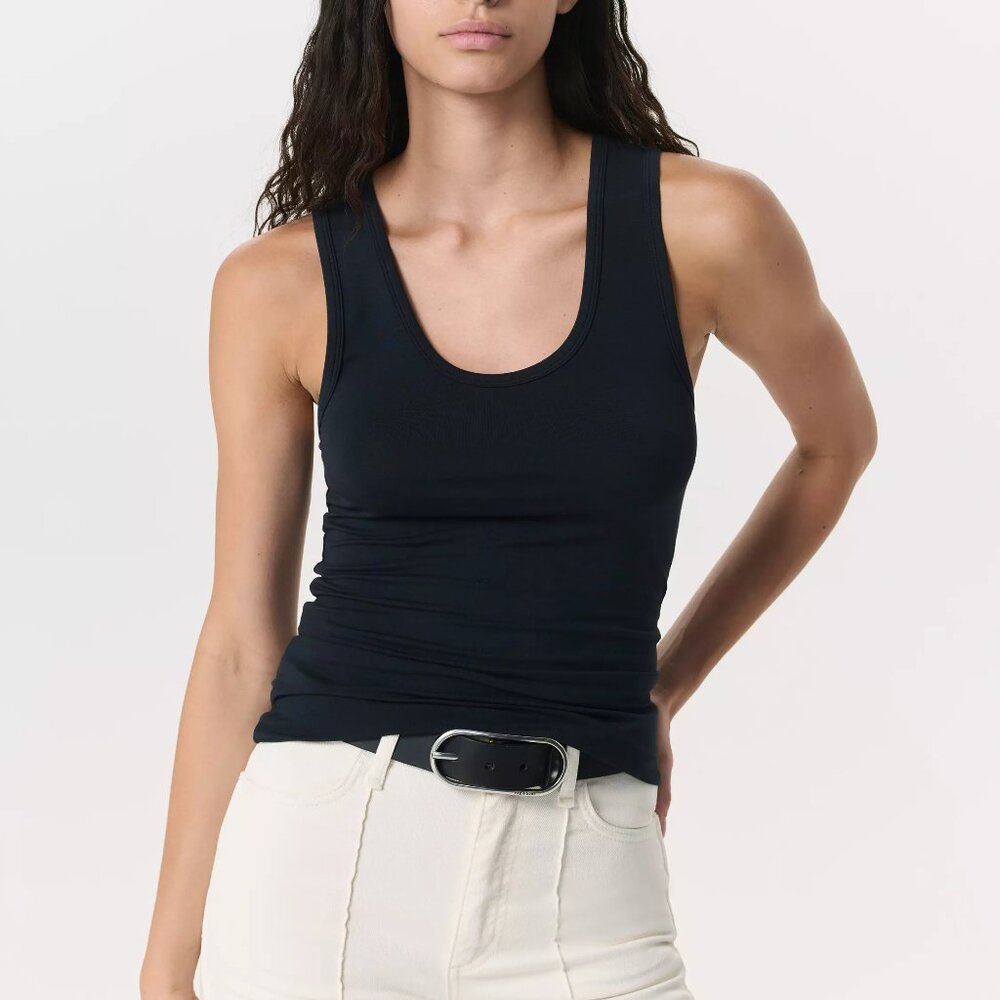 Rag & Bone Classic Scoop Neck Black Tank Top XS